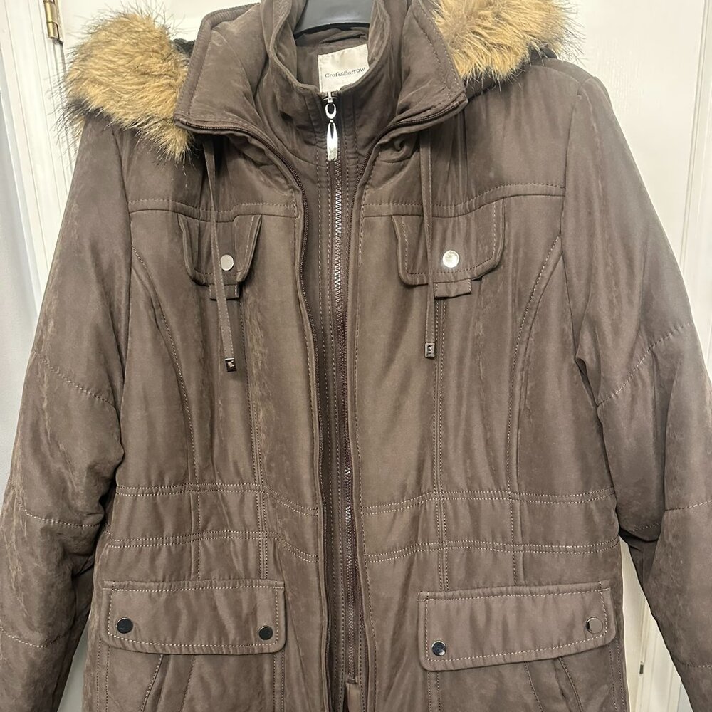 Croft & Barrow Women's Brown Quilted Coat Size 1X